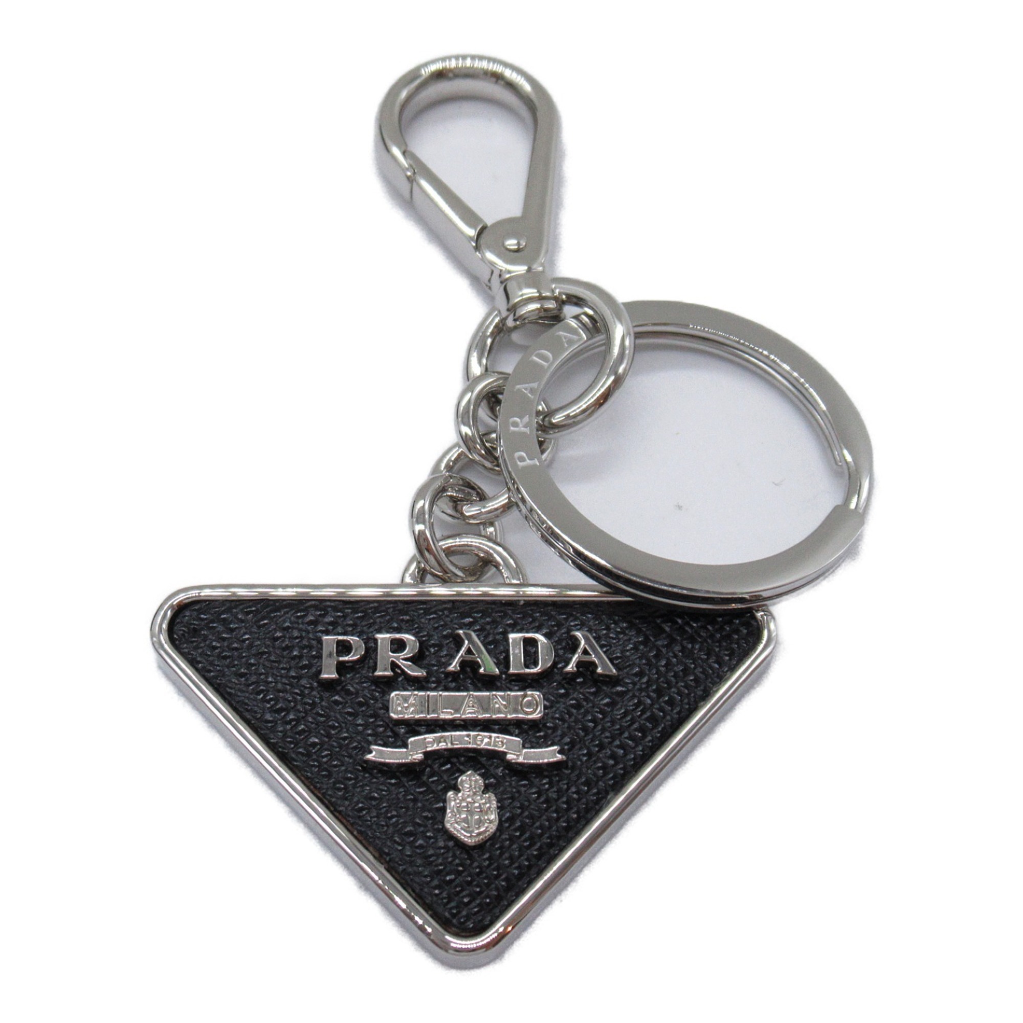 PRADA Keychain Keyring Saffiano Leather Men's Black 2PP080053F0002