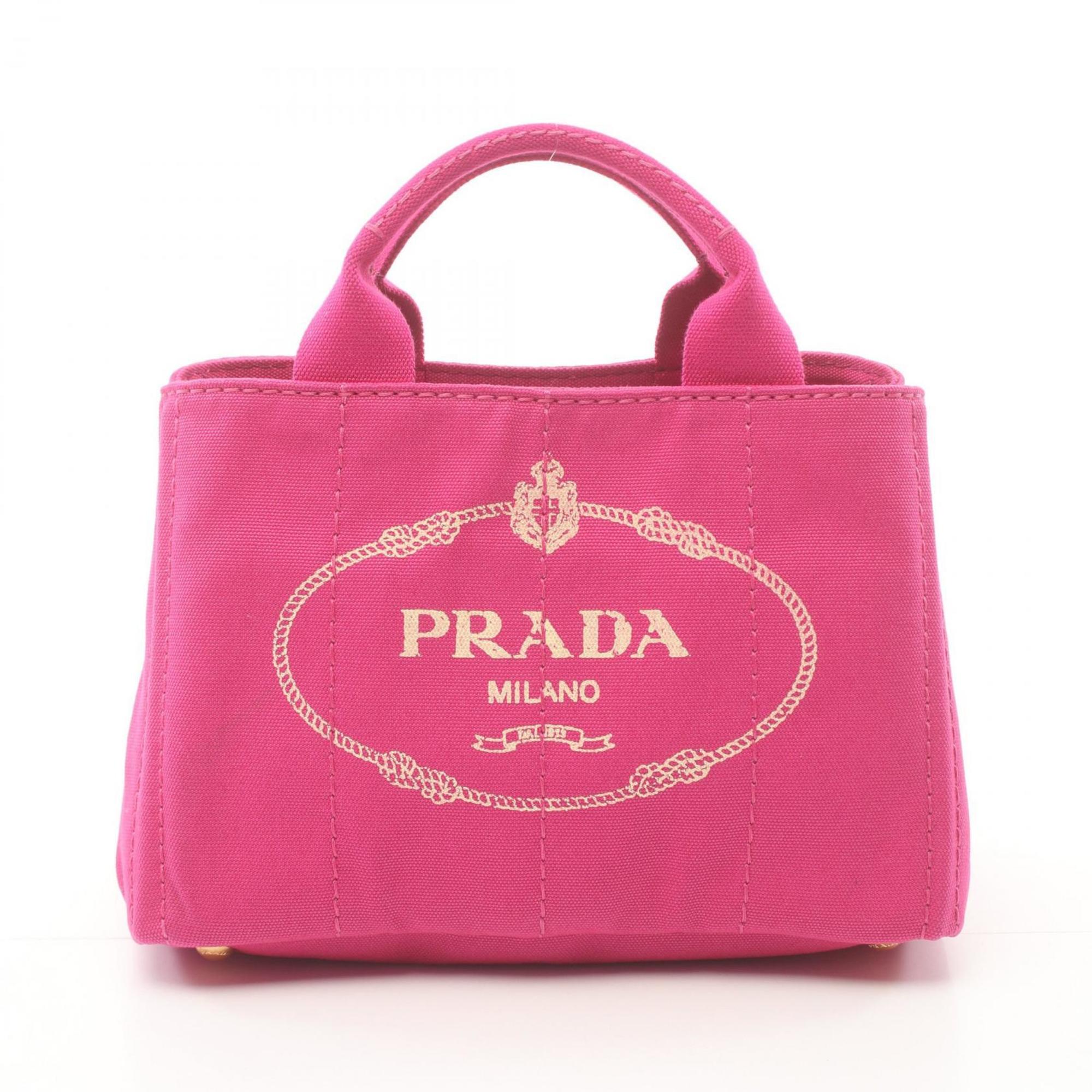 PRADA CANAPA Tote Bag Canvas Women's Pink BN2439