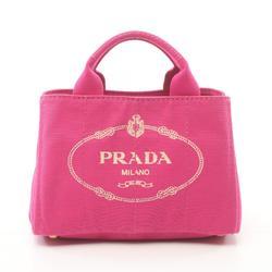 PRADA CANAPA Tote Bag Canvas Women's Pink BN2439