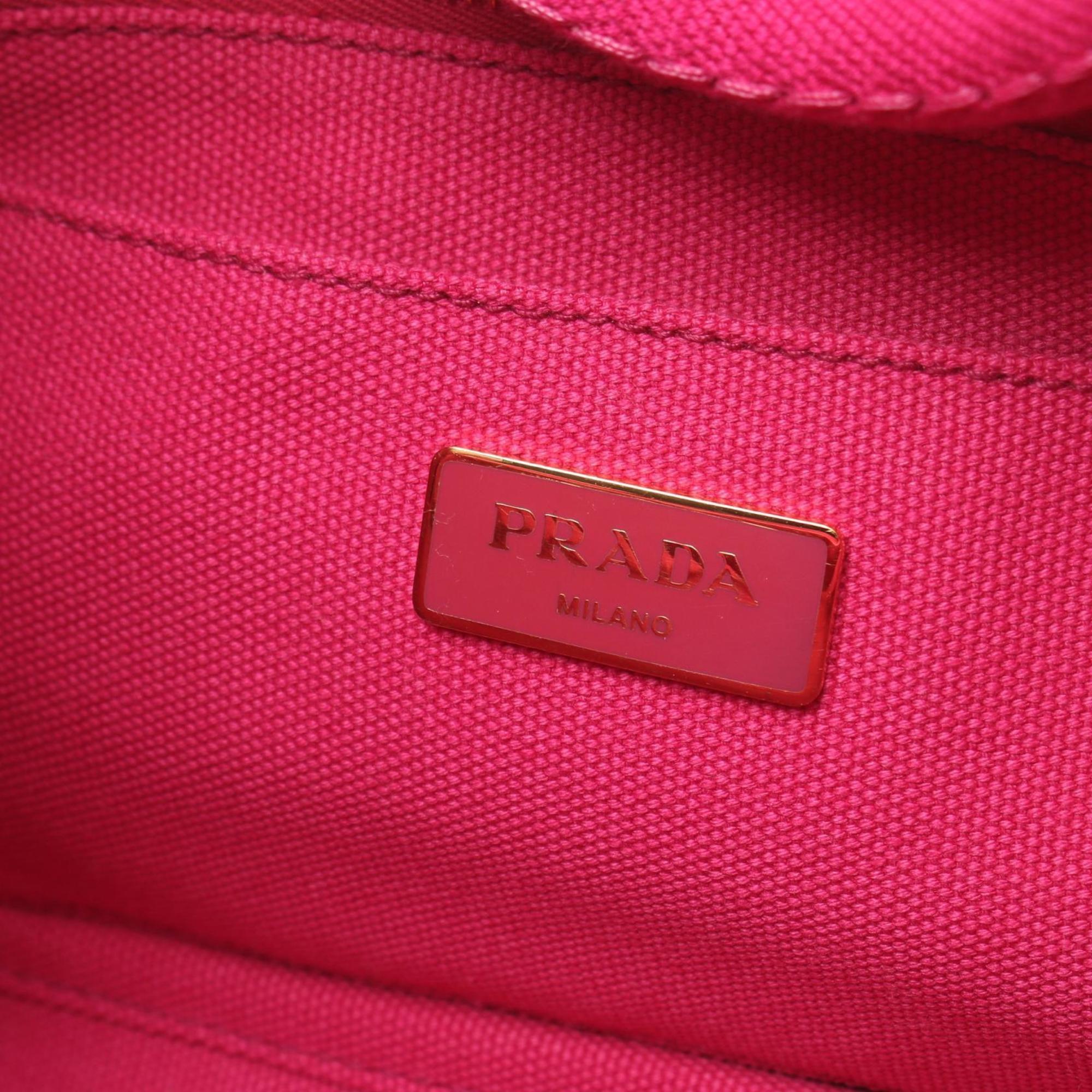 PRADA CANAPA Tote Bag Canvas Women's Pink BN2439