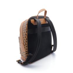 BALLY PENNANT Backpack, Coated Canvas, Leather, Women's, Brown, 6304856