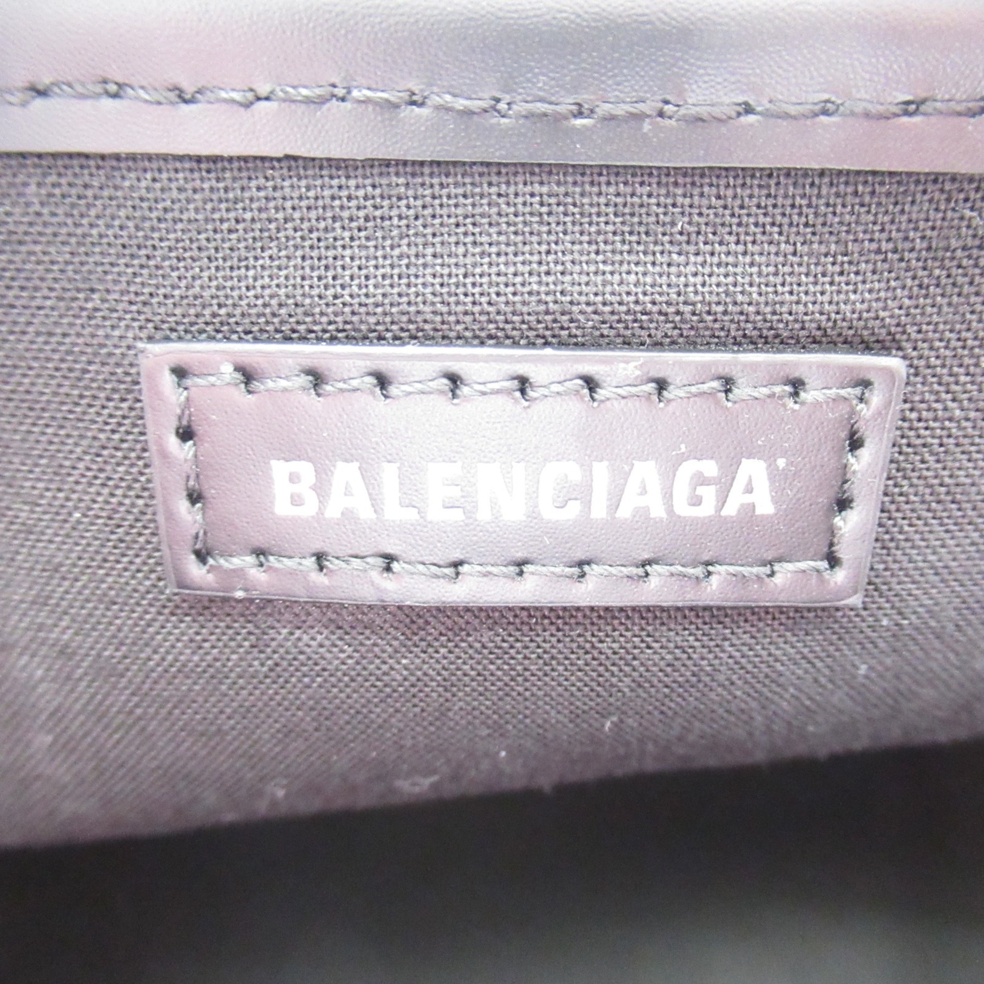 BALENCIAGA Navy Small Cabas Tote Bag Canvas Leather Women's Black 3399332HH3N1000