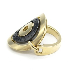 BVLGARI Astrale Cerchi Ring, 18K Yellow Gold, Ceramic, Men's, Women's, Black, Gold