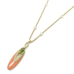 BVLGARI Elysia Peridot Diamond Necklace K18 (Yellow Gold) Women's Green Clear