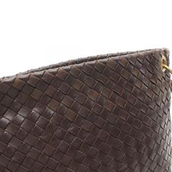 BOTTEGA VENETA Intrecciato Shoulder Bag Leather Women's Brown 179330