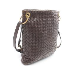 BOTTEGA VENETA Intrecciato Shoulder Bag Leather Women's Brown 179330