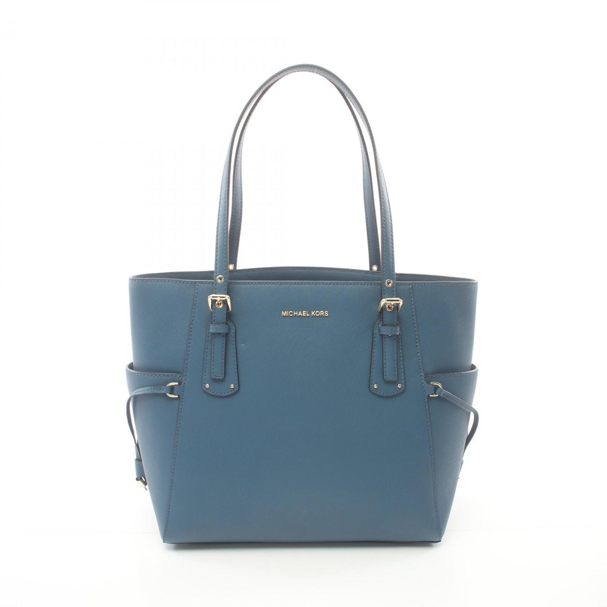 Michael Kors Voyager Tote Bag, Leather, Women's, Blue, 30H1GV6T4T