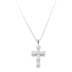 BVLGARI Serpenti Small Cross Necklace, K18WG (White Gold), Diamond, Women's, Clear