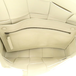 BOTTEGA VENETA Intrecciato Cassette Shoulder Bag, Lambskin (Sheepskin), Women's, White, 578004VMAY19007