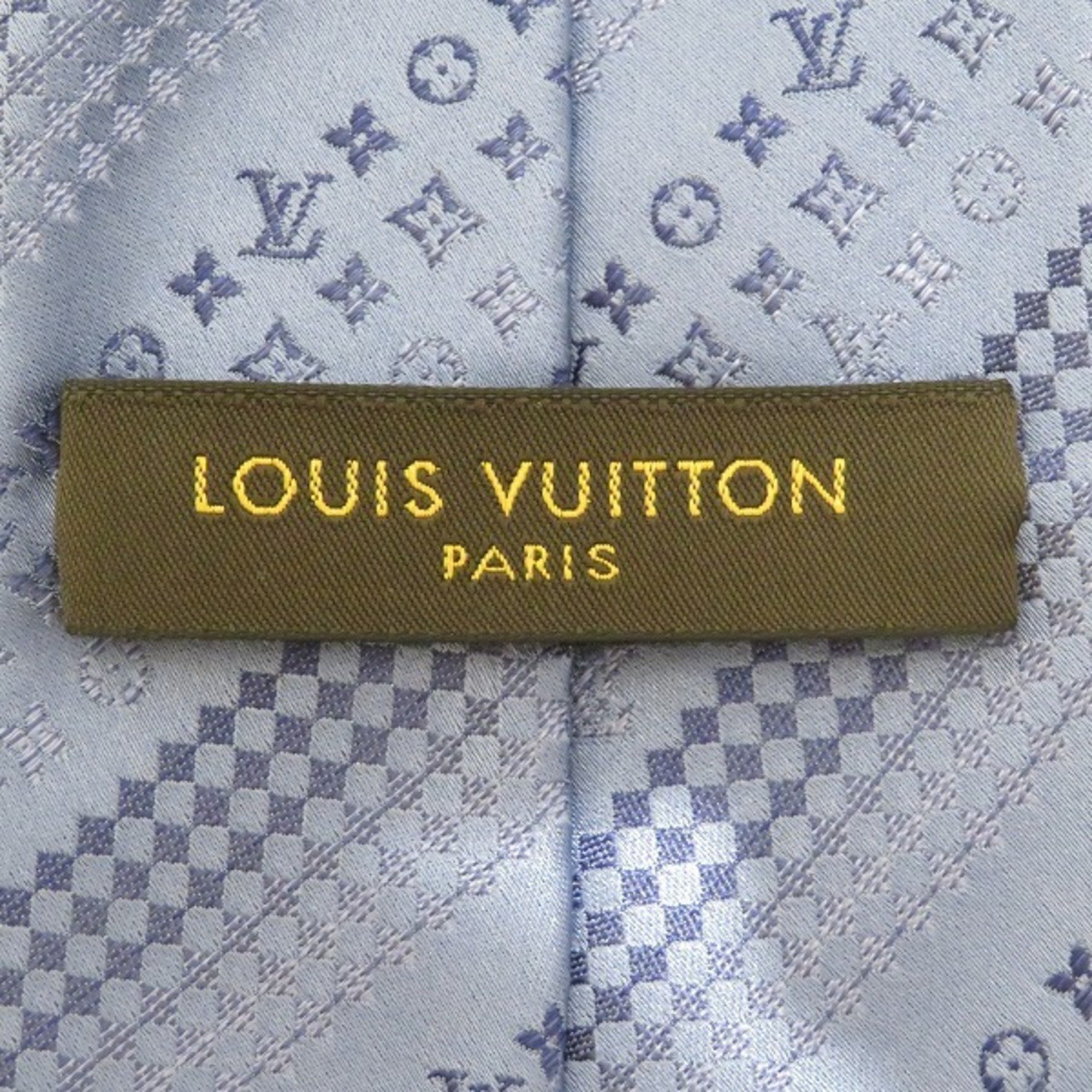 Louis Vuitton Monogram Accessory Light Blue Necktie for Men