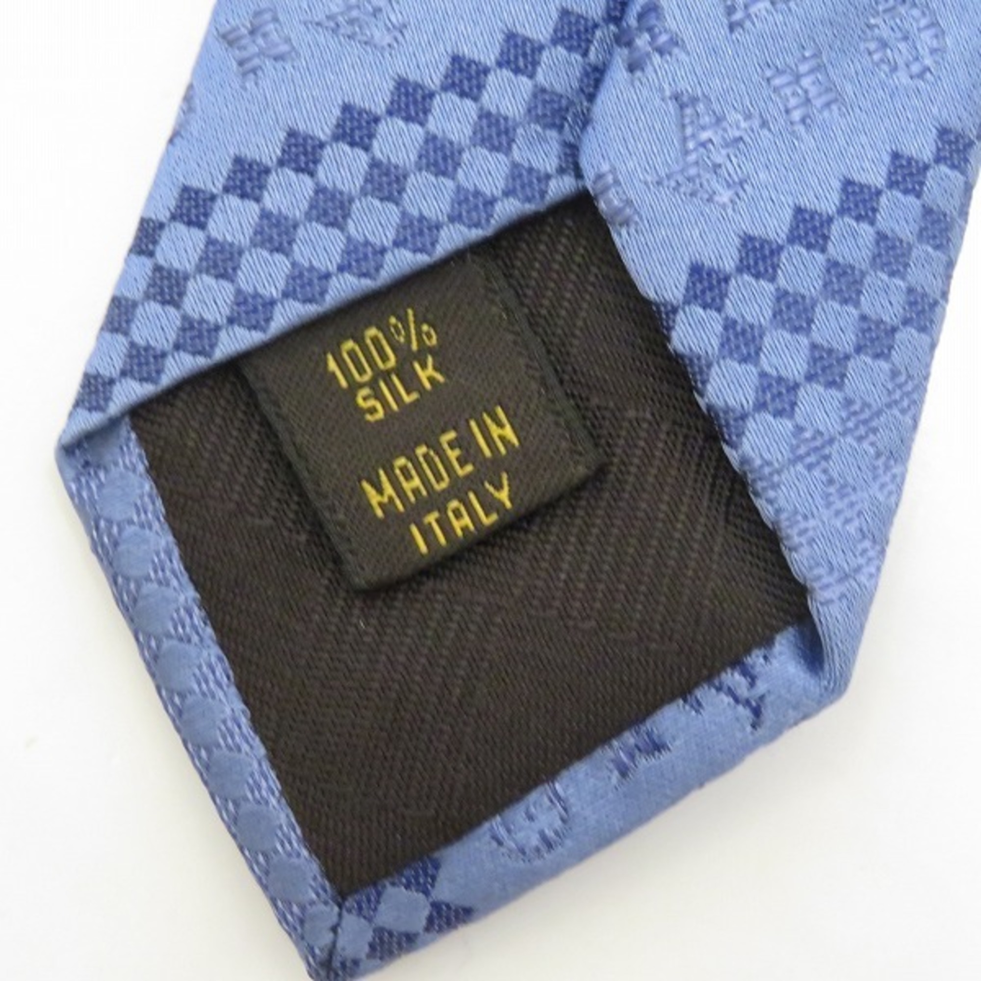 Louis Vuitton Monogram Accessory Light Blue Necktie for Men