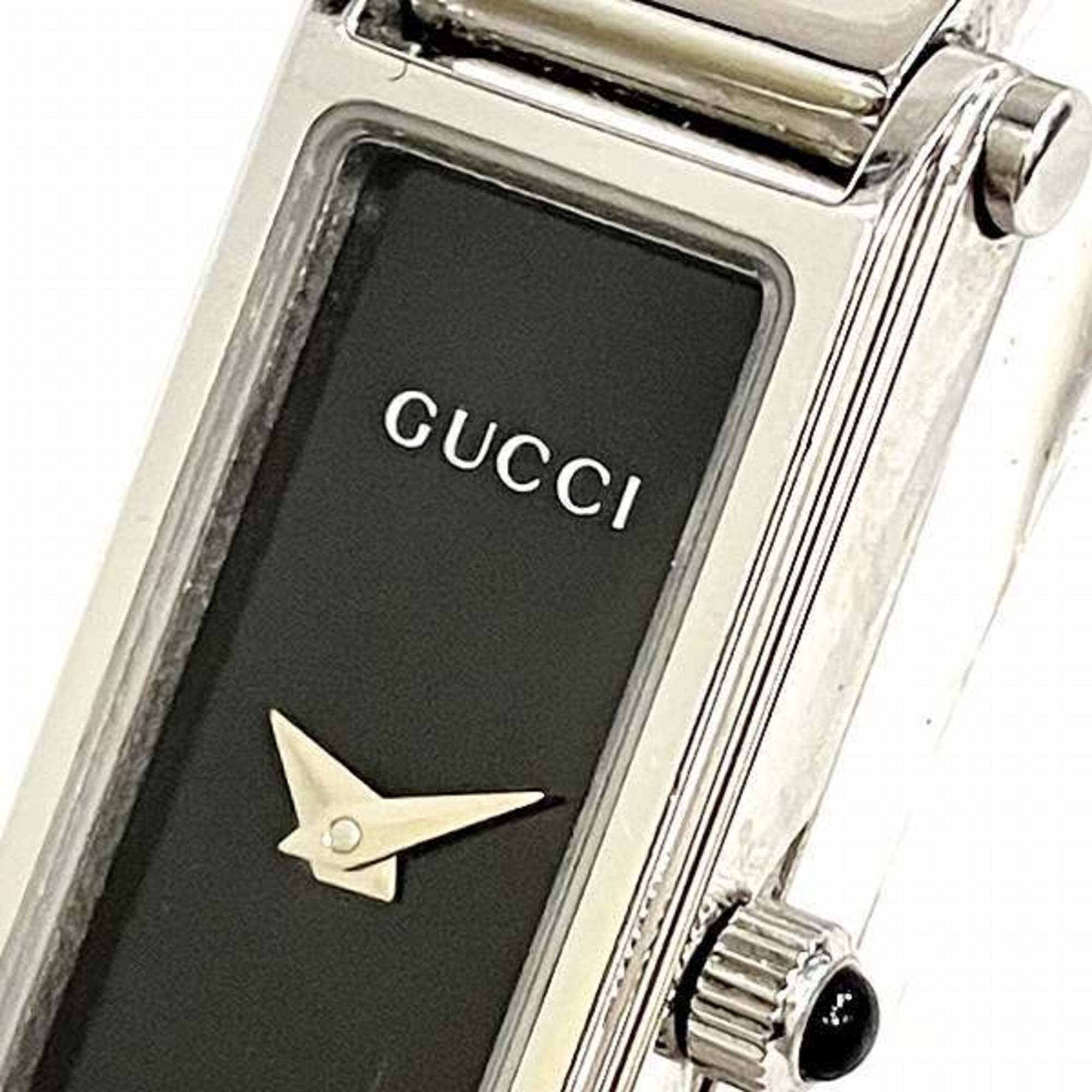 Gucci 1500L Quartz Black Dial Bangle Watch Women's