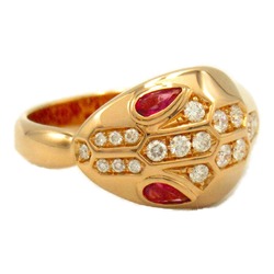 BVLGARI Serpenti Ring, K18PG (pink gold), diamond, ladies, clear, pink