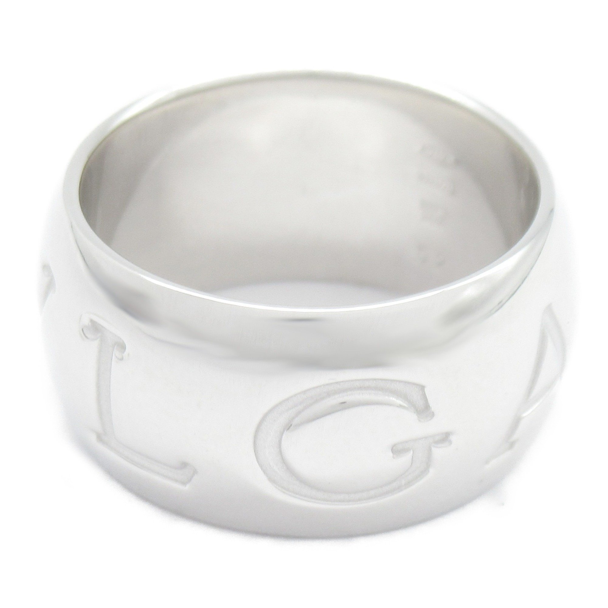 BVLGARI Mono Ring, K18WG (White Gold), Men's, Women's, Silver