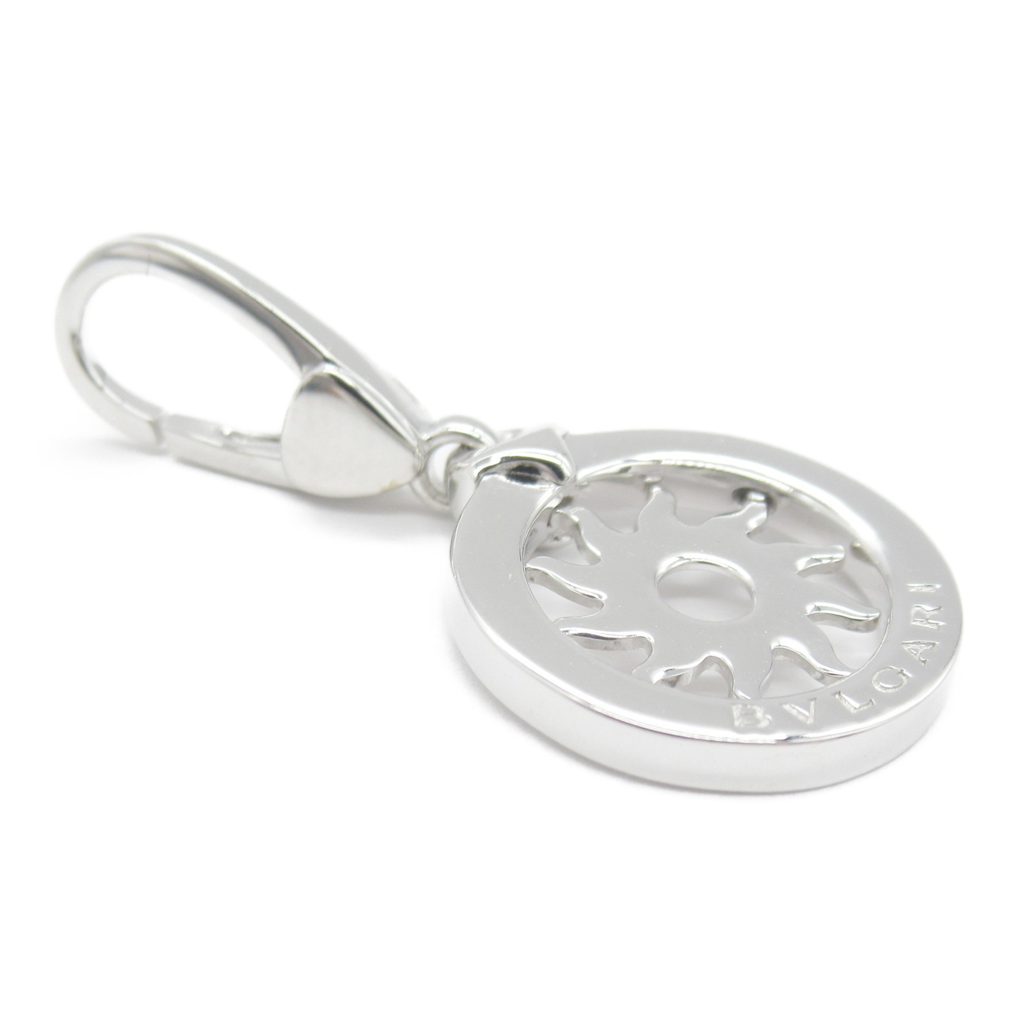 BVLGARI Tondo Sun Charm Pendant Top K18WG (White Gold) Men's Women's Silver