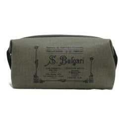 BVLGARI Pouch Bag Coated Canvas Women's Brown