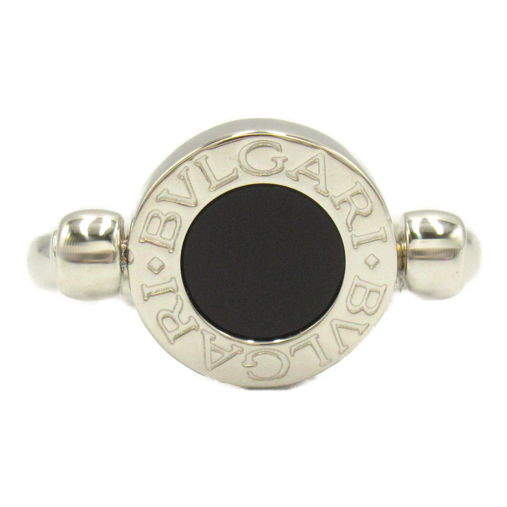 BVLGARI Flip Ring K18WG (White Gold) Diamond Onyx Ladies Clear Black