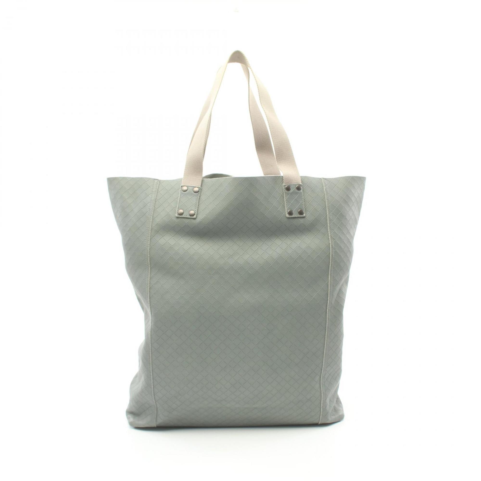 BOTTEGA VENETA Intrecciato Tote Bag Leather Women's Green Beige