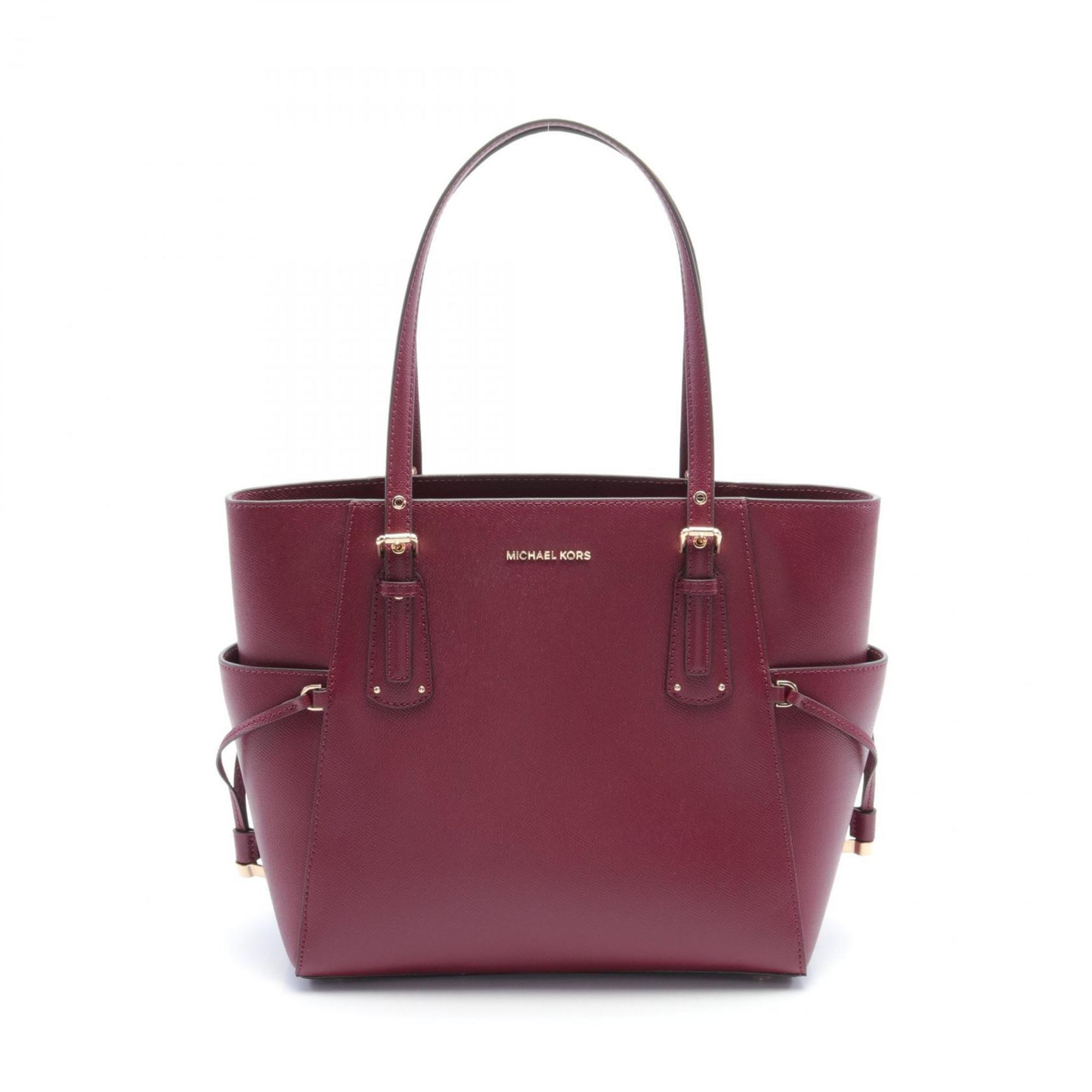 Michael Kors VOYAGER Tote Bag, Leather, Women's, Bordeaux, 30H7GV6T9L