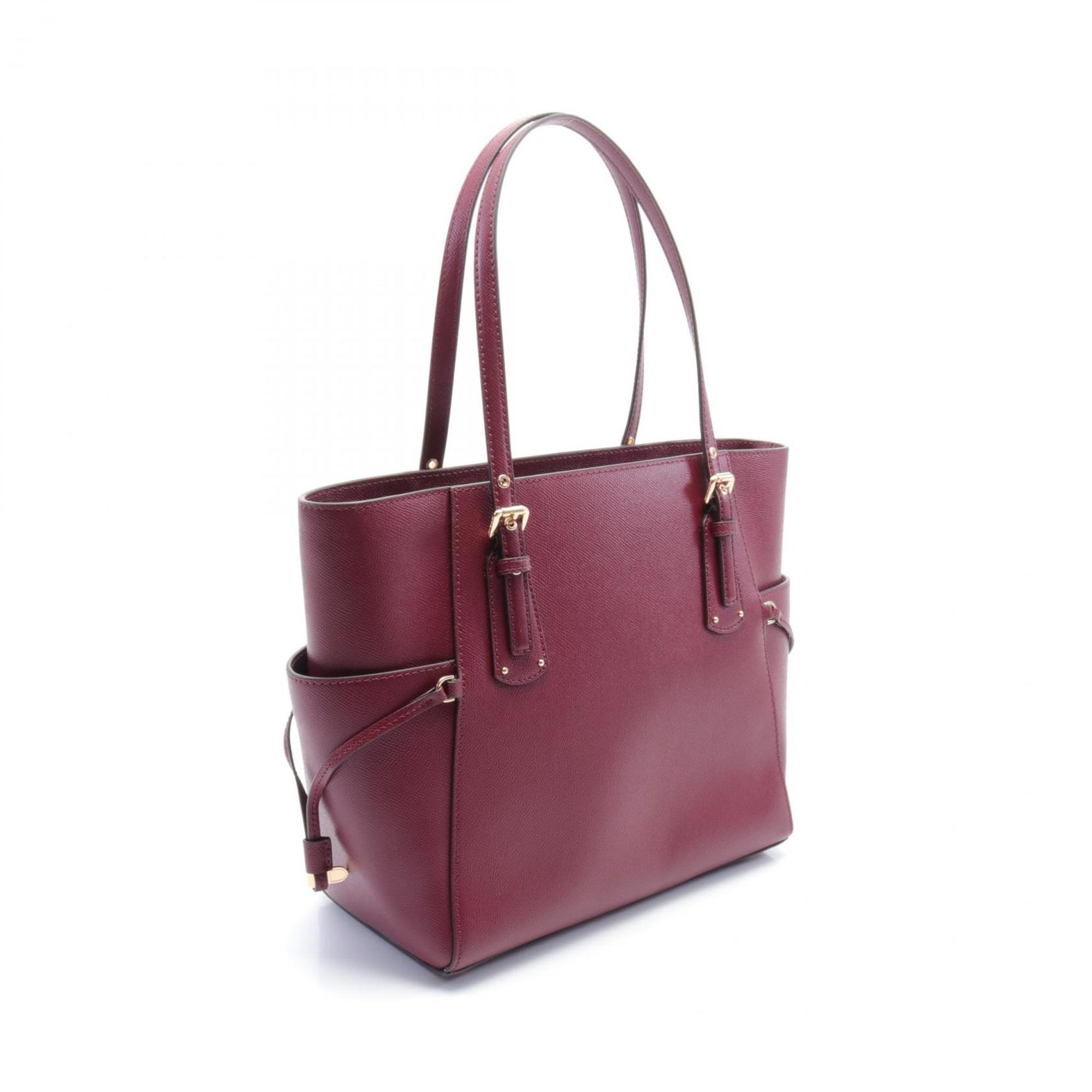 Michael Kors VOYAGER Tote Bag, Leather, Women's, Bordeaux, 30H7GV6T9L