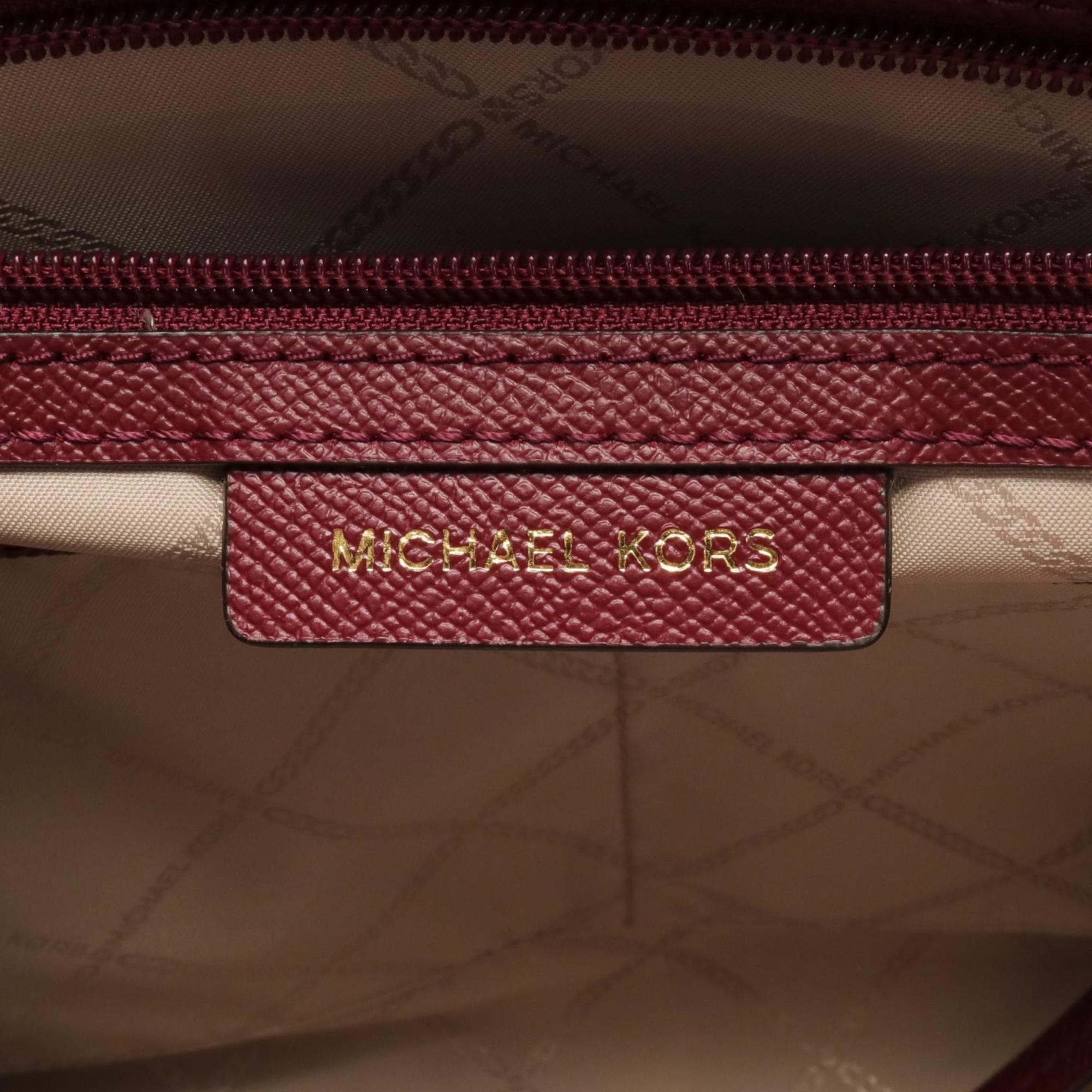 Michael Kors VOYAGER Tote Bag, Leather, Women's, Bordeaux, 30H7GV6T9L