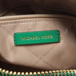 Michael Kors Jet Set Handbag, Coated Canvas Leather, Women's, Beige, Green, 35S3GTFU2B