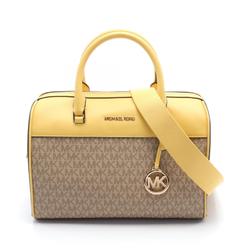 Michael Kors Jet Set Handbag, Coated Canvas Leather, Women's, Beige, Yellow, 35S3GTFU2B