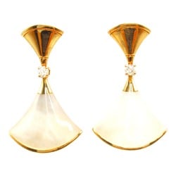 BVLGARI Diva Dream Shell Diamond Earrings K18PG (Pink Gold) Ladies Clear White