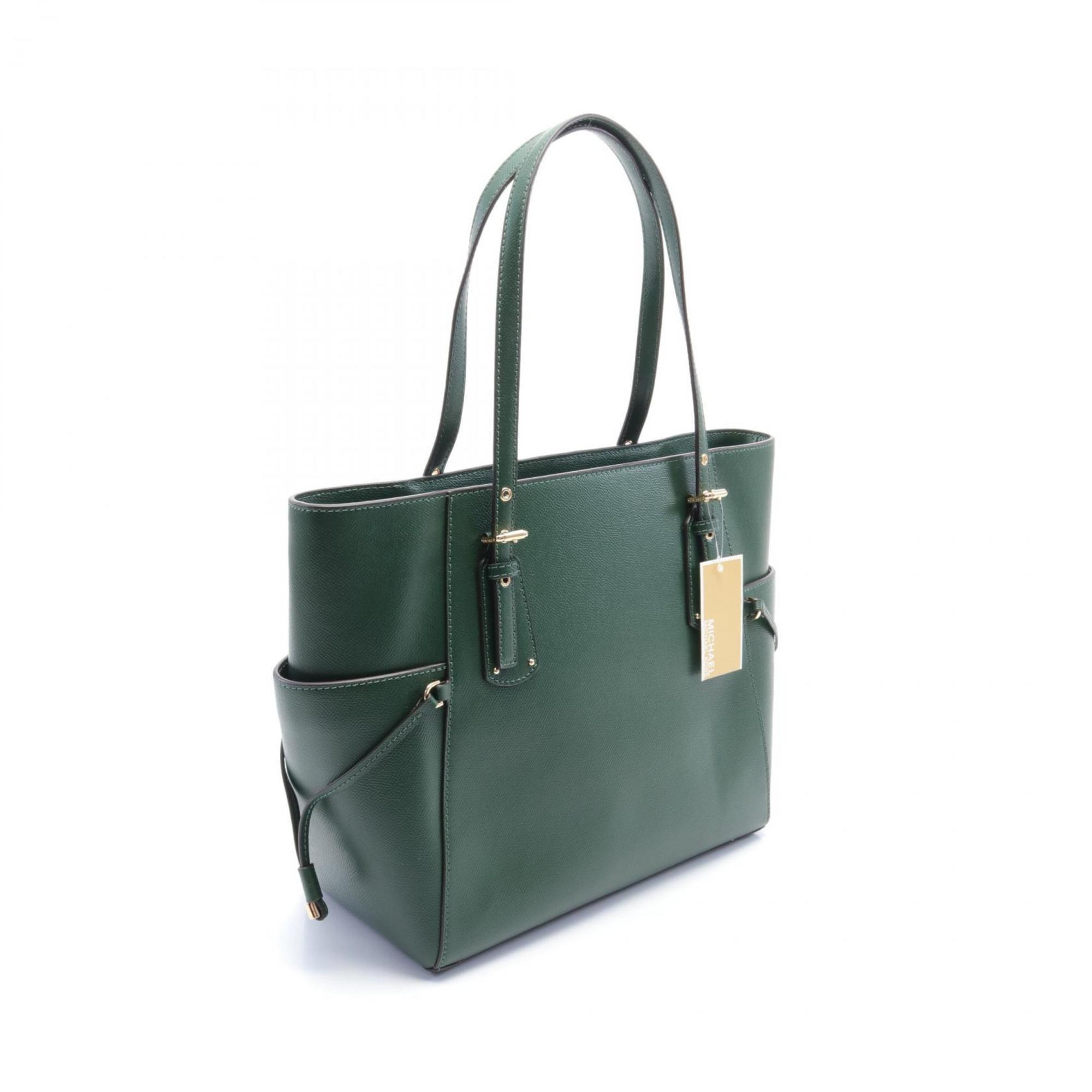 Michael Kors VOYAGER Tote Bag Leather Women's Green 30H1GV6T3L