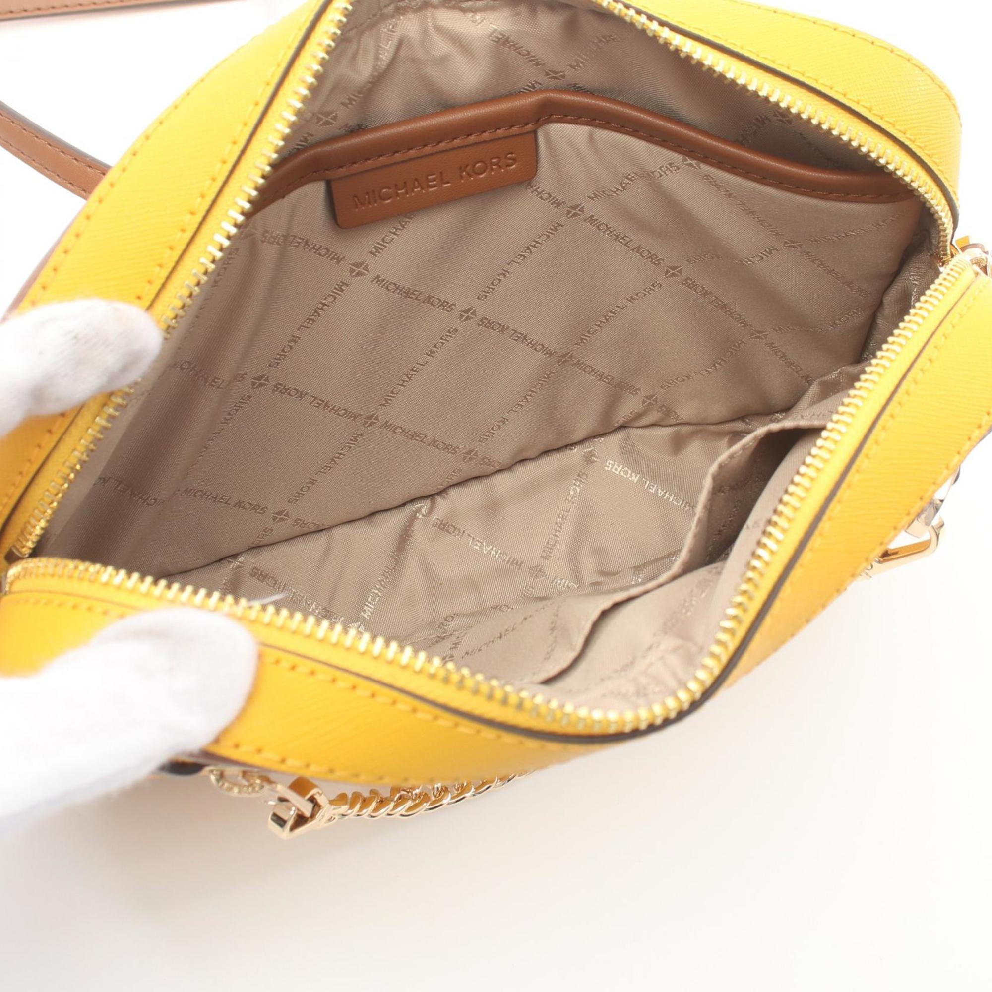 Michael Kors JET SET ITEM Jet Set Shoulder Bag Leather Women's Yellow Brown 35F3GTTC9L