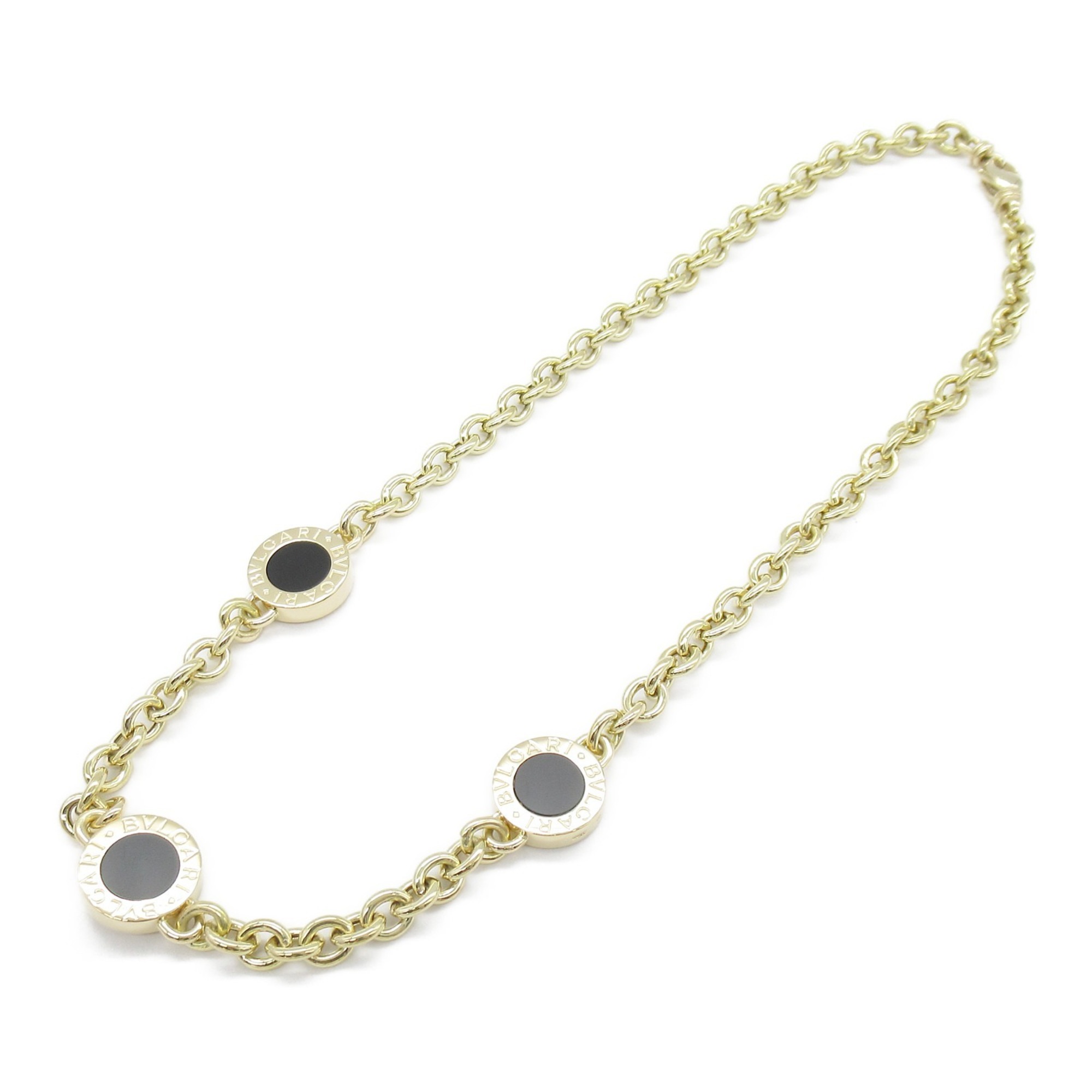 BVLGARI Necklace K18 (Yellow Gold) Onyx Women's Black