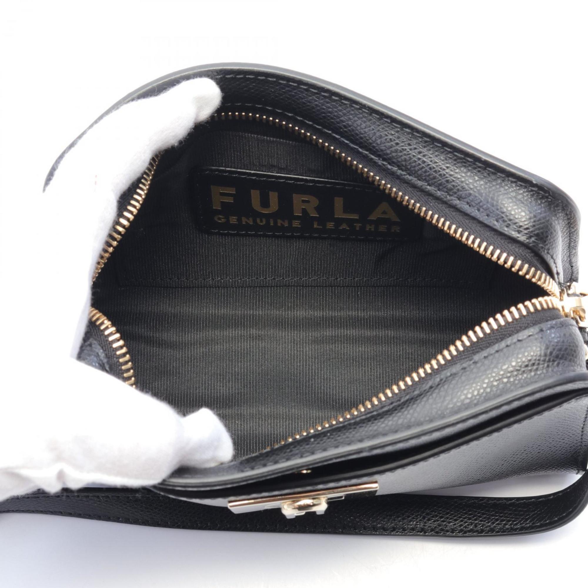 Furla 1927 Crossbody Shoulder Bag Leather Women's Black WB01083ARE000O6000