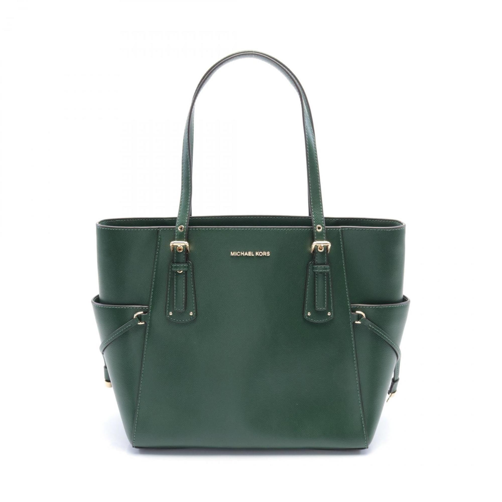 Michael Kors VOYAGER Tote Bag Leather Women's Green 30H1GV6T3L