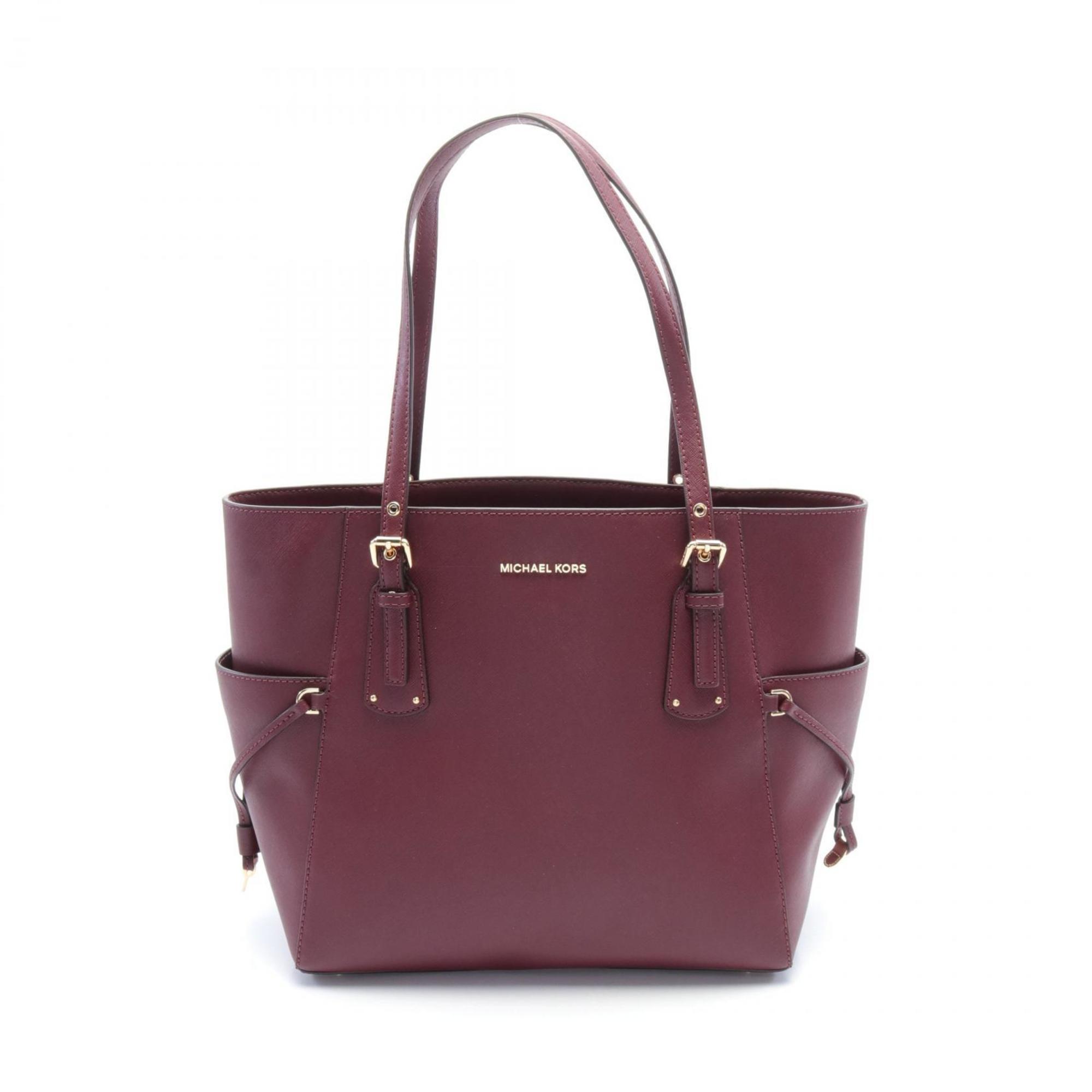 Michael Kors VOYAGER Tote Bag, Leather, Women's, Bordeaux, 30H1GV6T4T