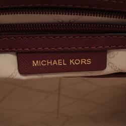 Michael Kors VOYAGER Tote Bag, Leather, Women's, Bordeaux, 30H1GV6T4T