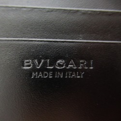 BVLGARI Bi-fold Long Wallet Leather Men's Women's Black 282852GRAIN