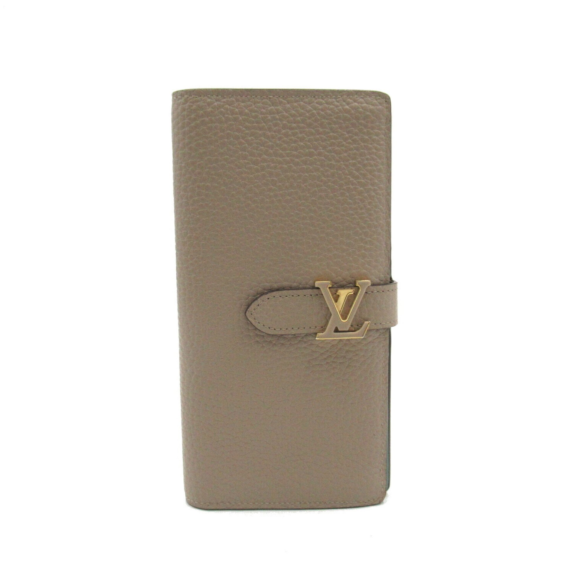 LOUIS VUITTON LV Vertical Wallet Bi-fold Long Leather Monogram Taurillon Men's Women's Gray Blue M81367