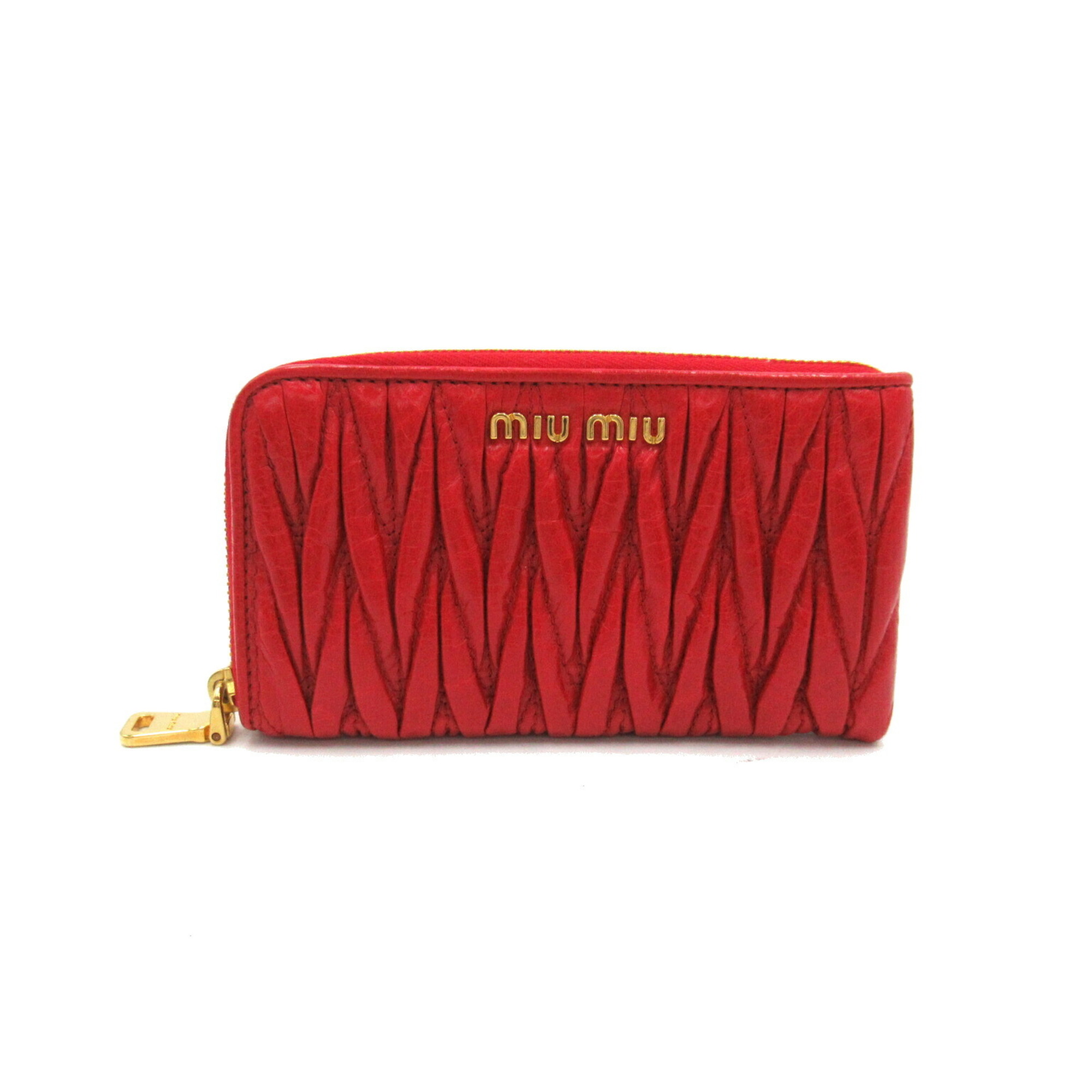 Miu Miu Miu Matelasse iPhone Case Leather Women's Red 5ZH012