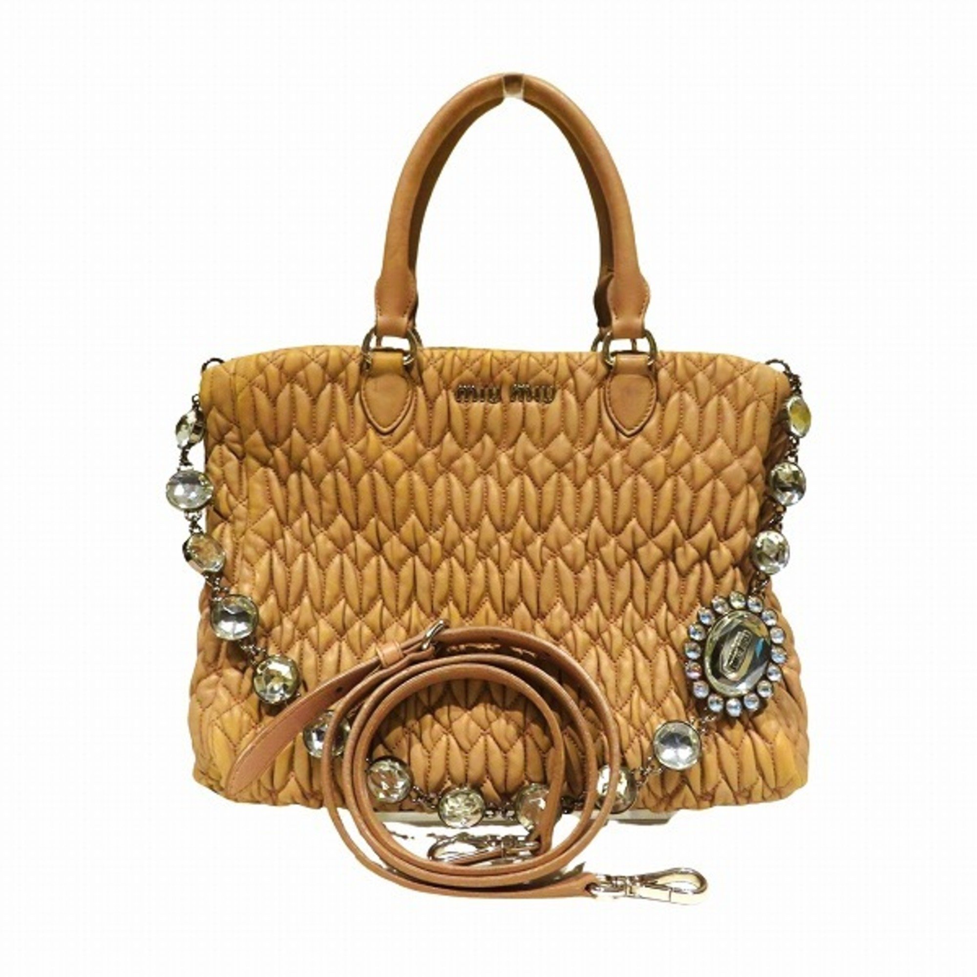 Miu Miu Miu Matelasse Nappa Crystal RN0958 Bag Handbag Shoulder Women's