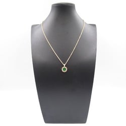 BVLGARI Green Jade Necklace K18PG (Pink Gold) Diamond Ladies Clear 350681