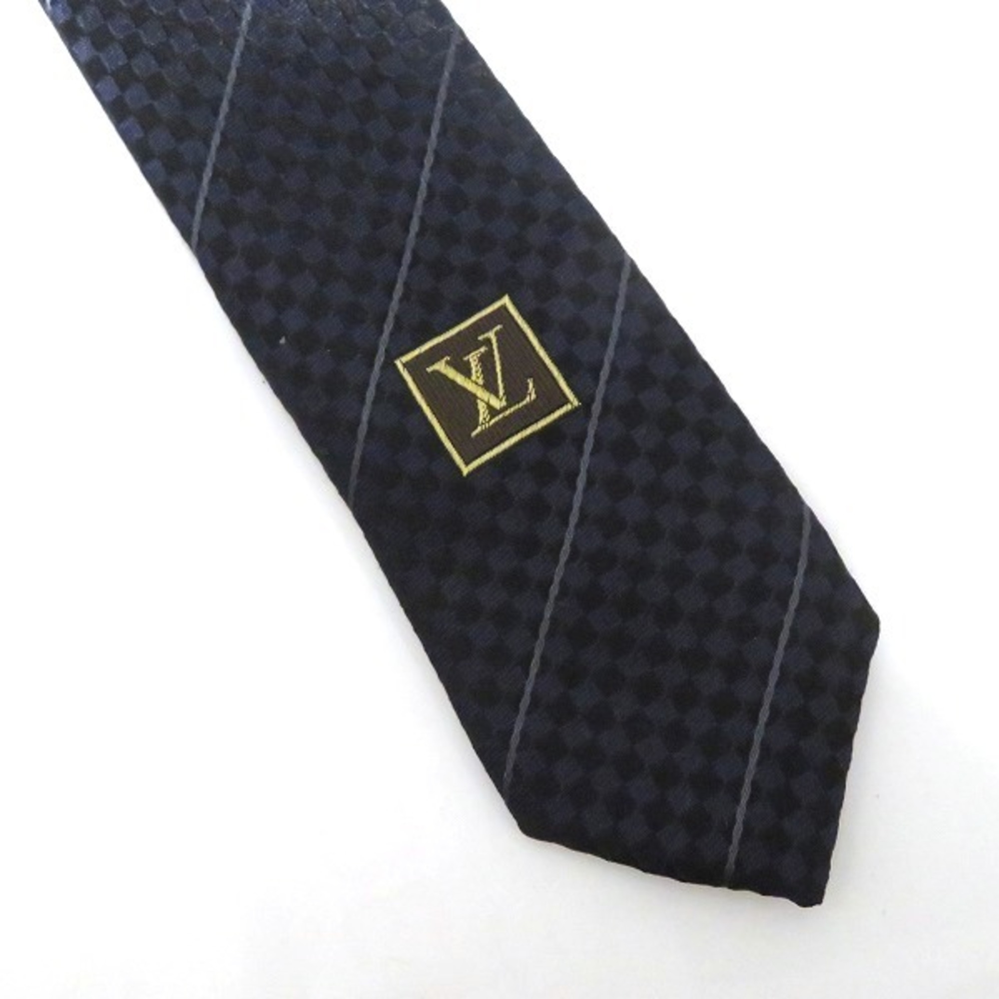 Louis Vuitton Damier Accessory Black Gradient Necktie for Men