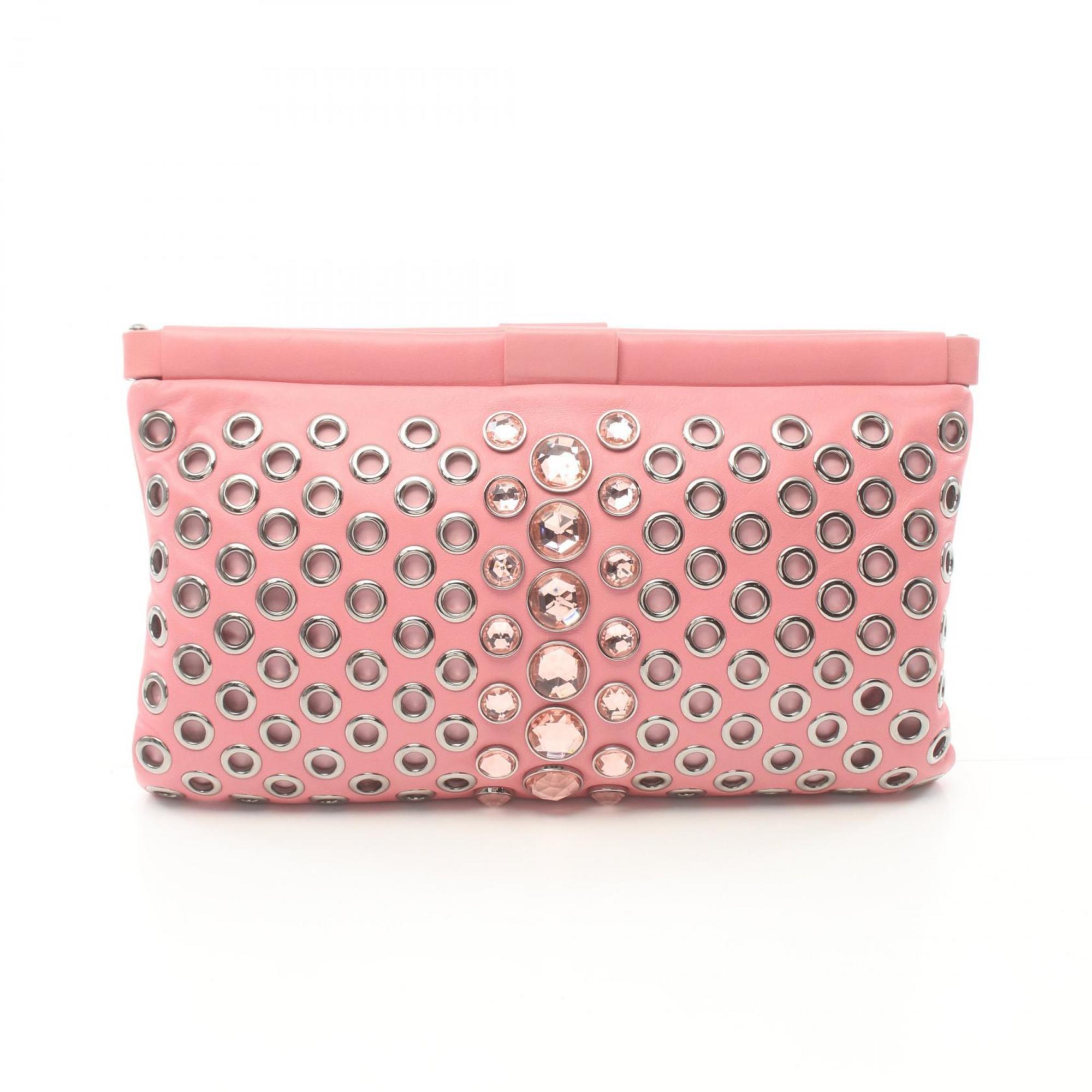 Miu Miu Miu Second Bag Clutch Leather Women's Pink