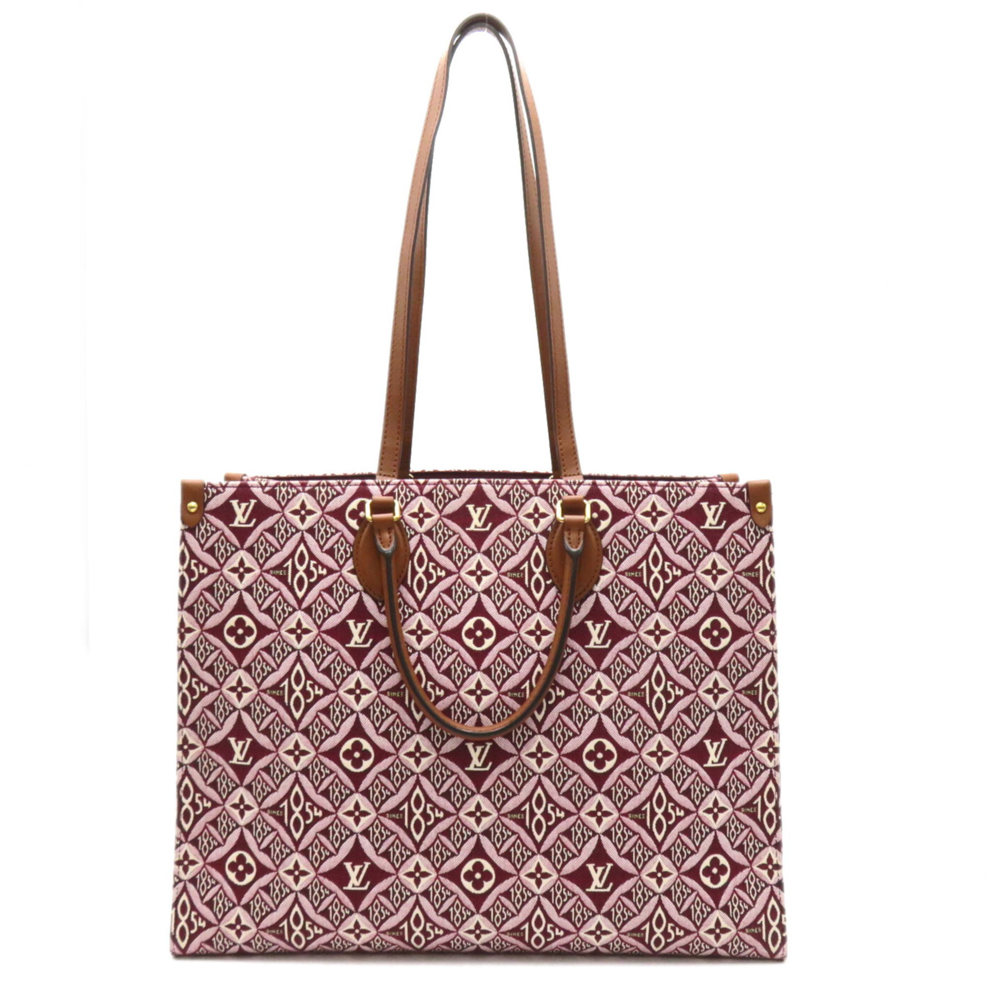 LOUIS VUITTON SINCE1854 On the Go GM 2way Tote Bag Leather Women's Bordeaux Brown Monogram Jacquard M57185