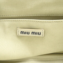 Miu Miu Miu 2way Tote Bag Canvas Women's White Off-White 5BA2532F68F0354