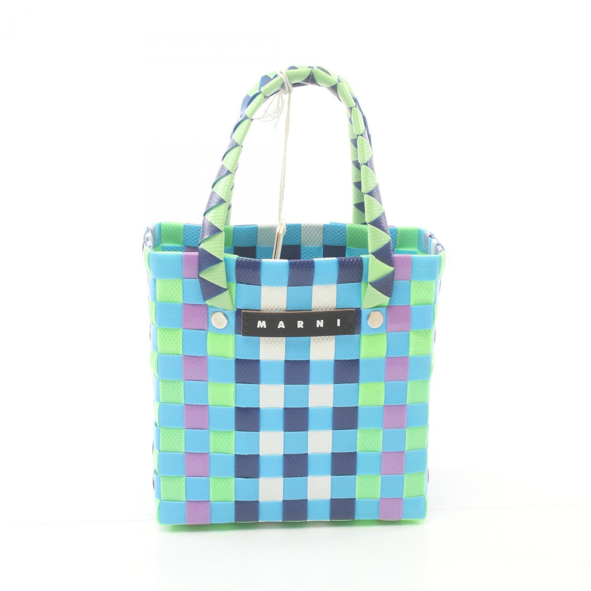 MARNI Micro Basket Bag Handbag Leather Polypropylene Women's Blue Multicolor M00178M00IW0M845