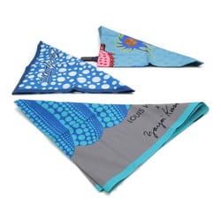 LOUIS VUITTON LV×YK Set of Three Bandana Cotton Women's Gray Blue