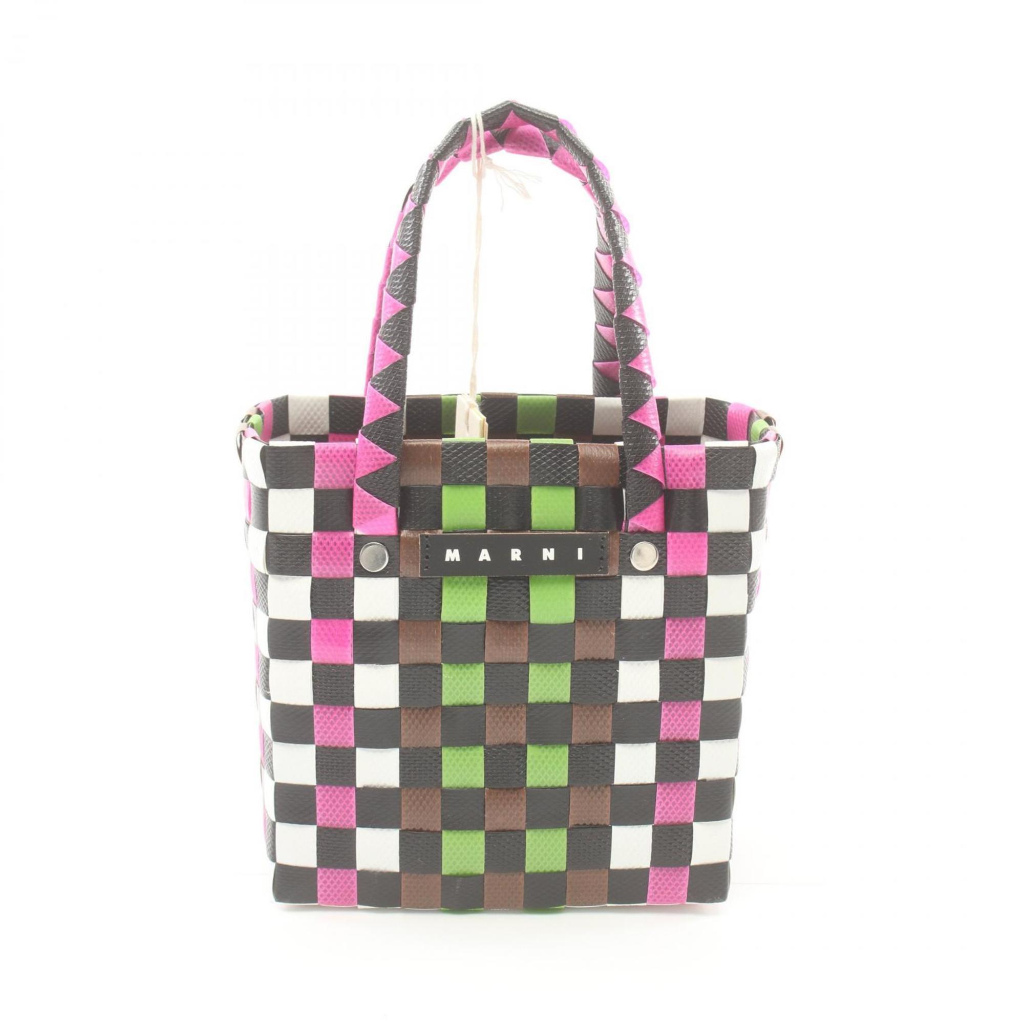 MARNI Micro Basket Bag Handbag Leather Polypropylene Women's Pink Multicolor M00178M00IW0M340