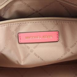 Michael Kors Jet Set Handbag, Coated Canvas Leather, Women's, Beige, Pink, 35S3GTFU2B