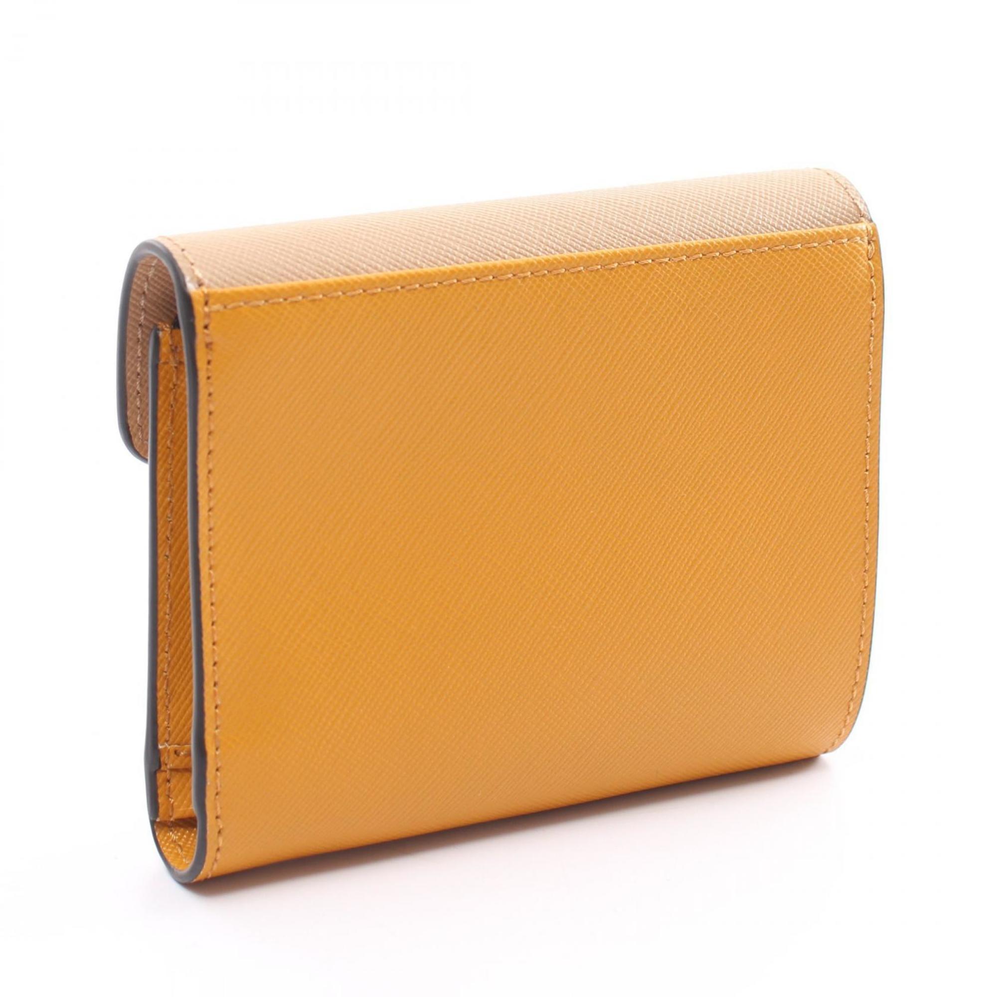 MARNI TRIFOLD WALLET Tri-fold wallet Leather Women's Beige Yellow Multicolor PFMO0052U8LV520Z647M