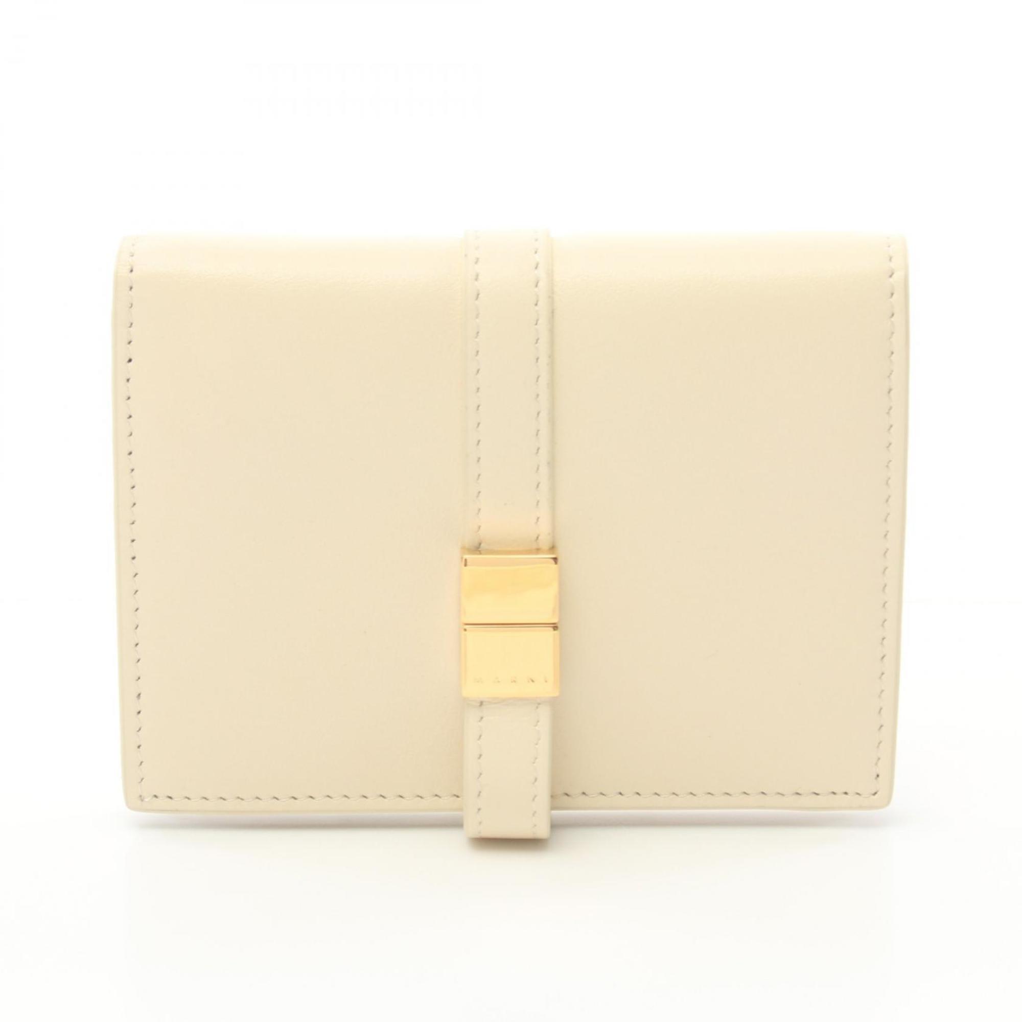 MARNI PRISMA BILLFOLD WALLET Prisma Billfold Bi-fold Wallet Leather Women's Ivory PFMO0103U0P529800W06